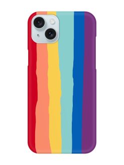 Rainbow Genuine Liquid Snap Case for Apple Iphone 15 Plus