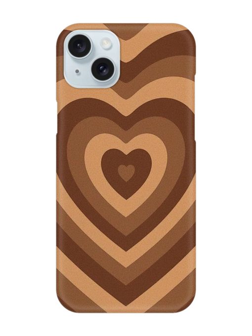 Brown Heart Snap Case for Apple Iphone 15 Plus Edge Zapvi