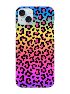 Neon Rainbow Colored Snap Case for Apple Iphone 15 Plus