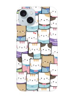 Cute Adorable Cat Snap Case for Apple Iphone 15 Plus