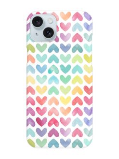 Seamless Colorful Watercolor Snap Case for Apple Iphone 15 Plus