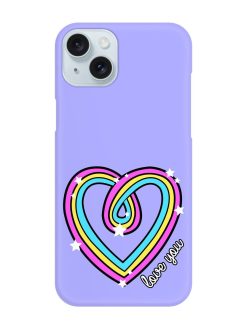 Colorful Rainbow Heart Snap Case for Apple Iphone 15 Plus