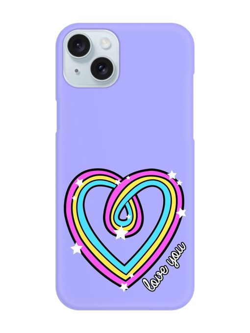 Colorful Rainbow Heart Snap Case for Apple Iphone 15 Plus