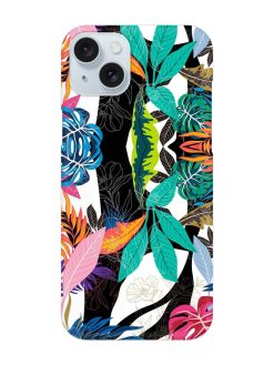Floral Pattern Bright Snap Case for Apple Iphone 15 Plus
