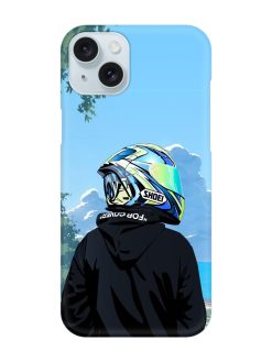 Rider With Helmet Snap Case for Apple Iphone 15 Plus