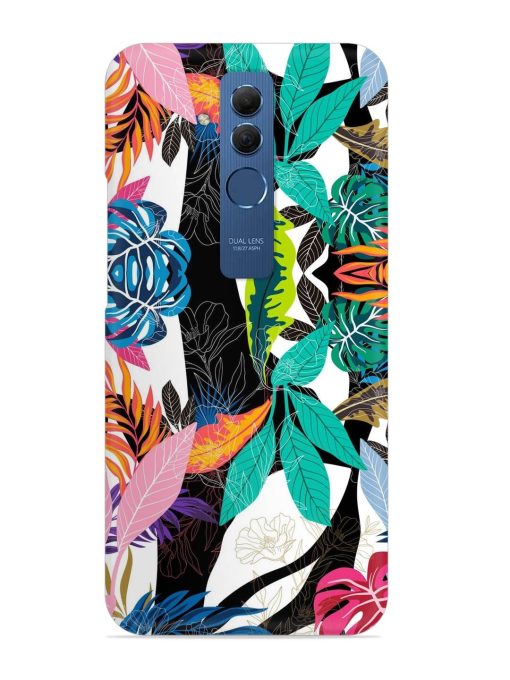 Floral Pattern Bright Snap Case for Honor Mate 20 Lite