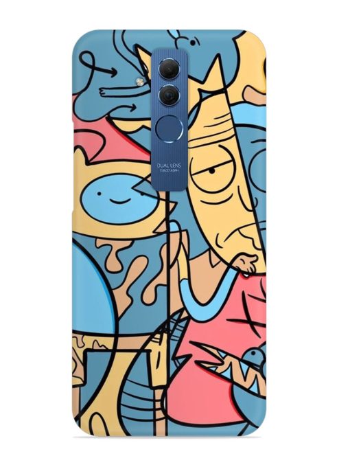 Silly Face Doodle Snap Case for Honor Mate 20 Lite Edge Zapvi