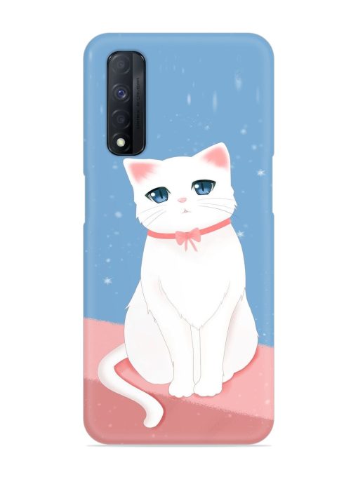 Cute White Cat Snap Case for Realme Narzo 30 (4G)