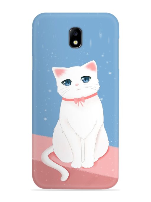 Cute White Cat Snap Case for Samsung Galaxy J7 (2017) Edge Zapvi