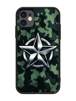 Indian Army Star Design Glossy Metal Phone Cover for Apple Iphone 11