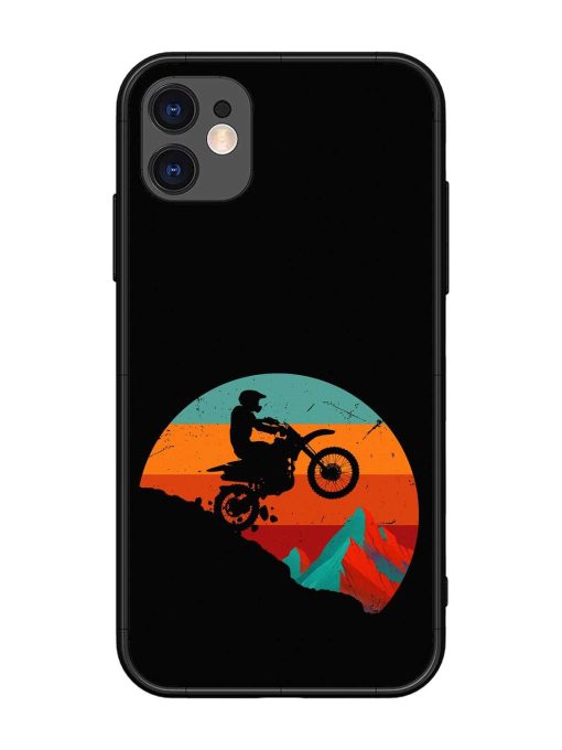 Mountain Bike Glossy Metal Phone Cover for Apple Iphone 11