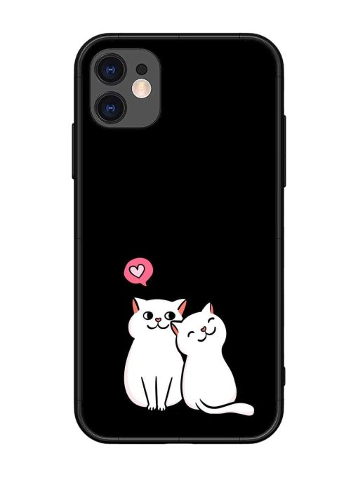 Cat Love Glossy Metal Phone Cover for Apple Iphone 11