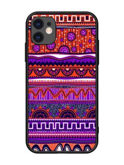 Ethnic Seamless Pattern Glossy Metal TPU Phone Cover for Apple Iphone 11