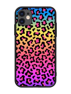 Neon Rainbow Colored Glossy Metal Phone Cover for Apple Iphone 11