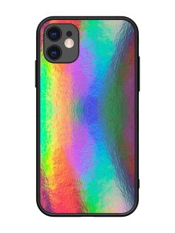 Colorful Holographic Background Glossy Metal TPU Phone Cover for Apple Iphone 11