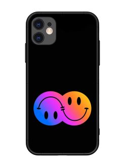 Gradient Smile Art Glossy Metal TPU Phone Cover for Apple Iphone 11