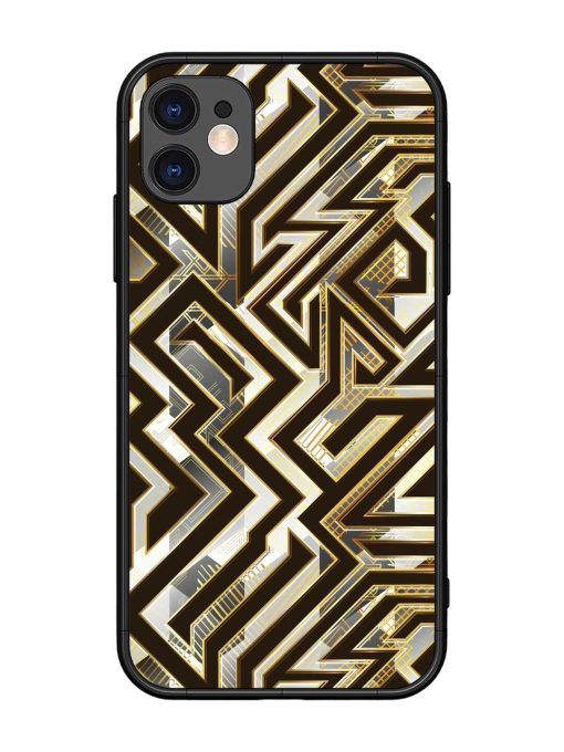 Technology Geometric Seamless Glossy Metal Phone Cover for Apple Iphone 11