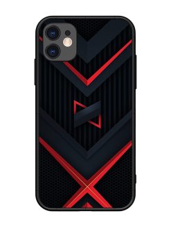 Red Gray Abstract Glossy Metal Phone Cover for Apple Iphone 11