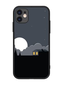 Full Moon Vector Art Glossy Metal Phone Cover for Apple Iphone 11