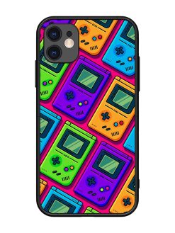 Game Seamless Pattern Glossy Metal Phone Cover for Apple Iphone 11