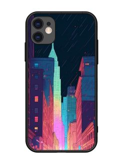 Minimal City Art Glossy Metal Phone Cover for Apple Iphone 11