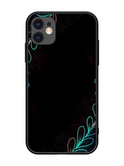 Decorative Line Art Glossy Metal Phone Cover for Apple Iphone 11