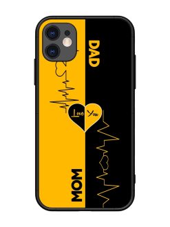 Mom Dad Lifeline Glossy Metal Phone Cover for Apple Iphone 11