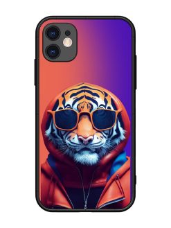 Tiger Animation Glossy Metal Phone Cover for Apple Iphone 11