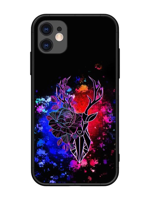 Floral Deer Art Glossy Metal Phone Cover for Apple Iphone 11 Edge Zapvi