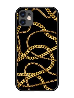 Decorative Golde Chain Glossy Metal Phone Cover for Apple Iphone 11