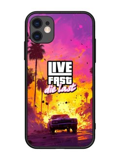 Live Fast Glossy Metal Phone Cover for Apple Iphone 11