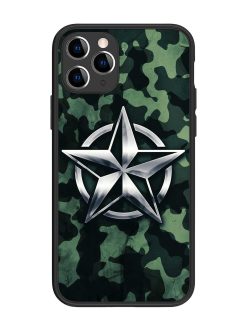 Indian Army Star Design Glossy Metal Phone Cover for Apple Iphone 11 Pro