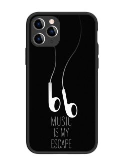 Music Is My Escape Glossy Metal Phone Cover for Apple Iphone 11 Pro