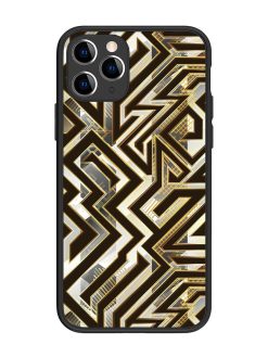 Technology Geometric Seamless Glossy Metal Phone Cover for Apple Iphone 11 Pro
