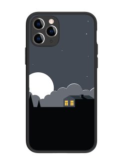 Full Moon Vector Art Glossy Metal Phone Cover for Apple Iphone 11 Pro