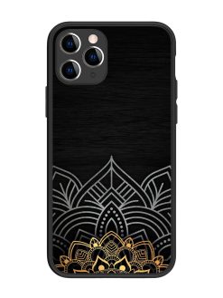 Decorative Golden Pattern Glossy Metal Phone Cover for Apple Iphone 11 Pro