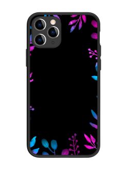 Flower Pattern Watercolor Glossy Metal Phone Cover for Apple Iphone 11 Pro