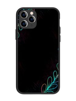 Decorative Line Art Glossy Metal Phone Cover for Apple Iphone 11 Pro