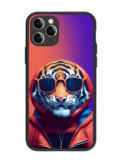 Tiger Animation Glossy Metal Phone Cover for Apple Iphone 11 Pro