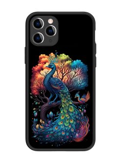 Peacock Tree Art Glossy Metal Phone Cover for Apple Iphone 11 Pro