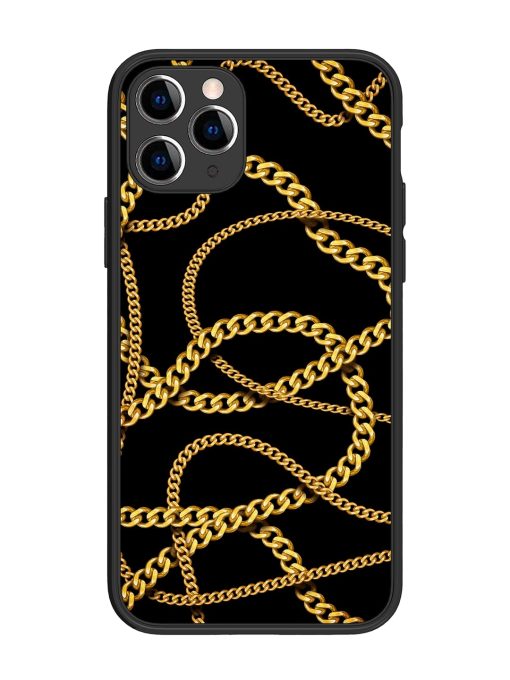 Decorative Golde Chain Glossy Metal Phone Cover for Apple Iphone 11 Pro Edge Zapvi