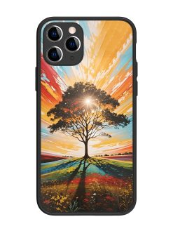 Abstract Tree Colorful Art Glossy Metal Phone Cover for Apple Iphone 11 Pro