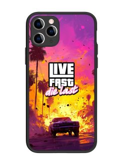 Live Fast Glossy Metal Phone Cover for Apple Iphone 11 Pro