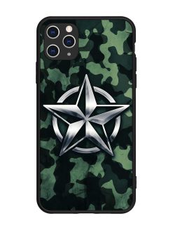Indian Army Star Design Glossy Metal Phone Cover for Apple Iphone 11 Pro Max