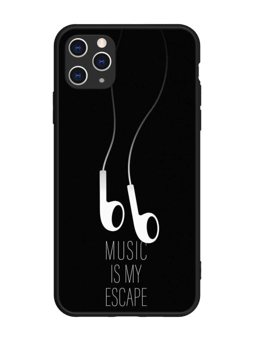 Music Is My Escape Glossy Metal Phone Cover for Apple Iphone 11 Pro Max Edge Zapvi