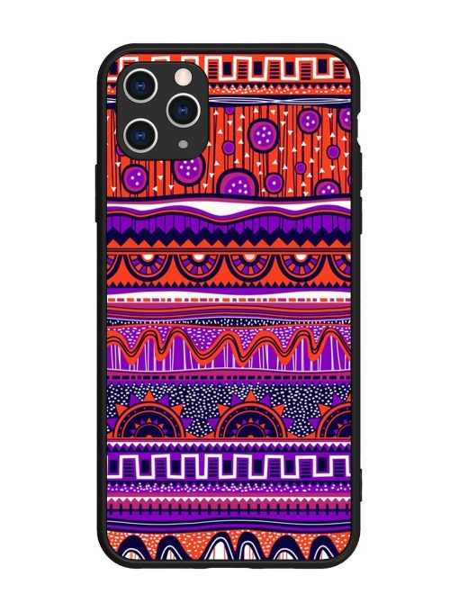 Ethnic Seamless Pattern Glossy Metal TPU Phone Cover for Apple Iphone 11 Pro Max