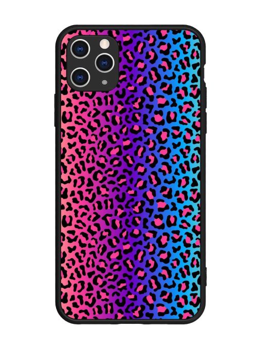 Colorful Leopard Seamless Glossy Metal Phone Cover for Apple Iphone 11 Pro Max