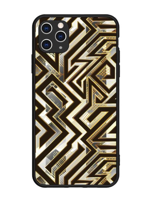 Technology Geometric Seamless Glossy Metal Phone Cover for Apple Iphone 11 Pro Max