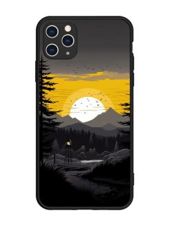 Sunset Vector Glossy Metal Phone Cover for Apple Iphone 11 Pro Max