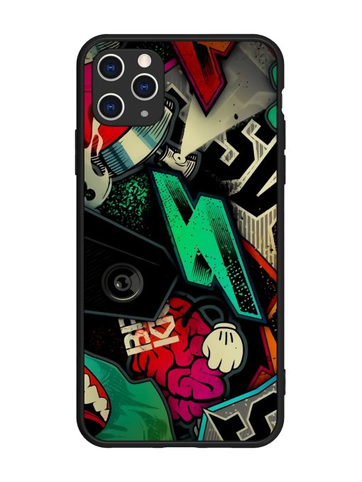 Graffiti Art Glossy Metal Phone Cover for Apple Iphone 11 Pro Max Edge Zapvi